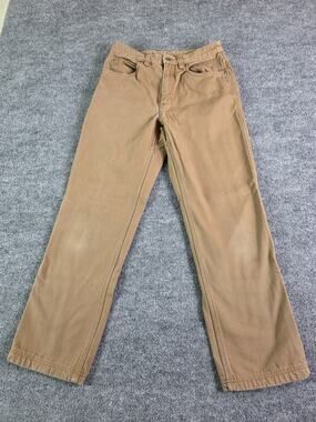 Duluth Trading Co Pants Mens 32x32 Brown Flannel Lined Canvas Work Heavyweight